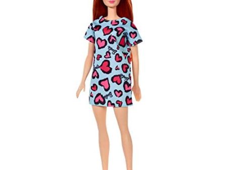 Barbie Doll, Red Hair, Heart-Print Dress and Sneakers For Cheap