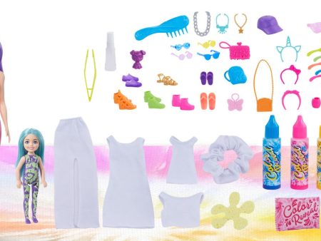 Barbie Color Reveal Gift Set, Tie-Dye Fashion Maker, Color Reveal Barbie Doll, Chelsea Doll and Pet, Tie-Dye Tools and Dye-able Fashions For Discount