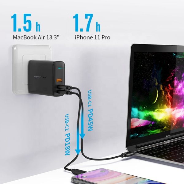 65W Type C GaN Tech USB Wall Charger QC4.0+ PD 3.0 Laptop Desktop PD Charging Portable Online now