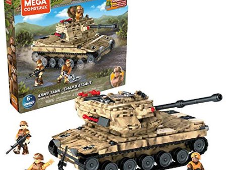 Mega Construx Army Tank Military Toy Building Set with Action Figure Supply