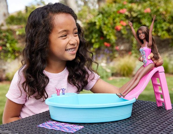 Barbie Estate Playset with Brunette Doll, Pool, Slide & Accessories Online Sale