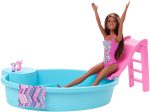 Barbie Estate Playset with Brunette Doll, Pool, Slide & Accessories Online Sale