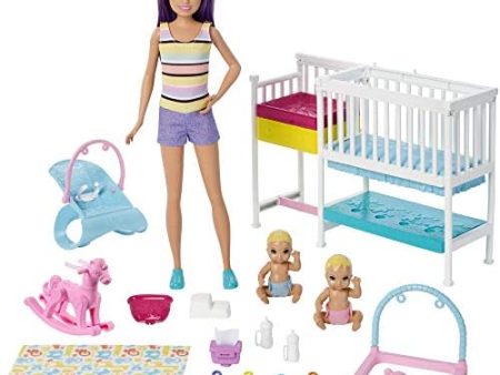 Barbie Nursery Playset with Skipper Babysitters Doll, Multicolor Online now